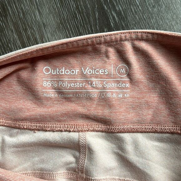 Madewell x Outdoor Voices Peachy Pink Warm-up leggings size M - Picture 7 of 10